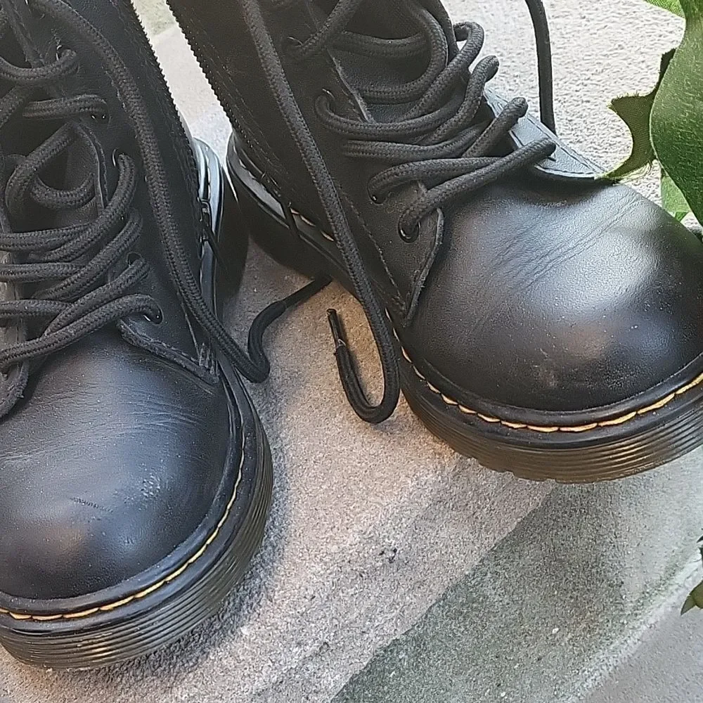 Dr. Martens Black Kids Lace-Up Boots